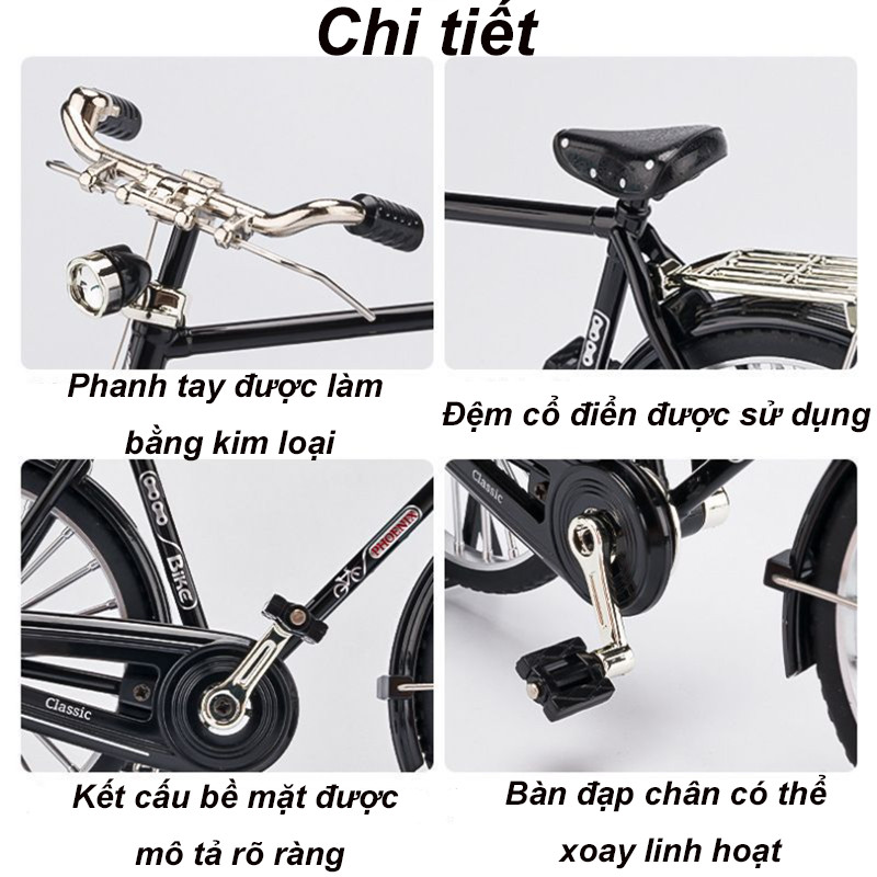 Diy Hợp Kim Mini Xe Đạp，Mô Hình Retro Mô Phỏng Kim Loại Xe Đạp Lắp Ráp Bộ，Sưu Tập Giáo Dục Đồ Chơi Cho