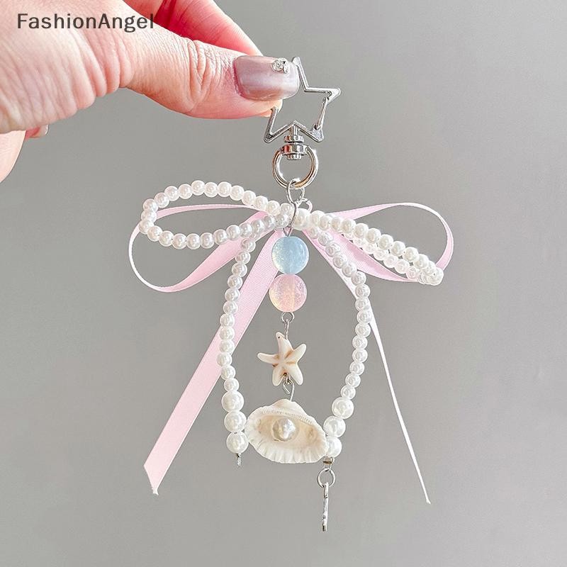 FashionAngel Hồng Ruy Băng Nơ Túi Mặt Dây Chuyền Ngọc Trai Móc Khóa Mặt Dây Chuyền Trái Tim Nữ Tính Tinh Tế Mặt Dây Chuyền Túi Trang Trí Móc Khóa VN