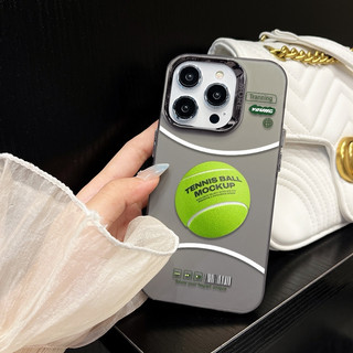 Ốp điện thoại thể thao tennis minh họa mạ điện cho iPhone 16 15 14 13 12 11 Pro Max