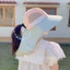 Mũ chống nắng cho bé SAIA, có dây đeo Mũ đi biển vành rộng bằng vải Polyester, Mũ chống nắng ngoài trời thoáng khí cho mùa hè