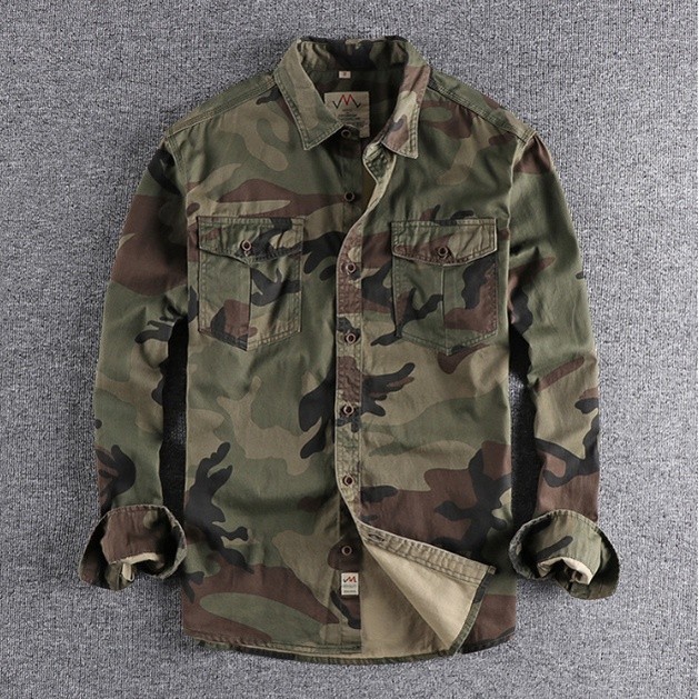 Áo sơ mi phong cách Retro_Male Cargo Shirt