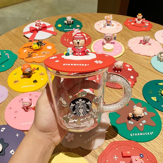 ((CON Home Shop-)⭐Starbucks Daigou- / Vận Chuyển Nhanh Starbucks Nắp Cốc Silicon Nắp Cốc Dễ Thương Hoa Anh Đào Gấu Nắp Cốc Bong Bóng Khí Nóng Hoạt Hình Nắp Cốc Chống Bụi Đa Năng Nắp Cốc