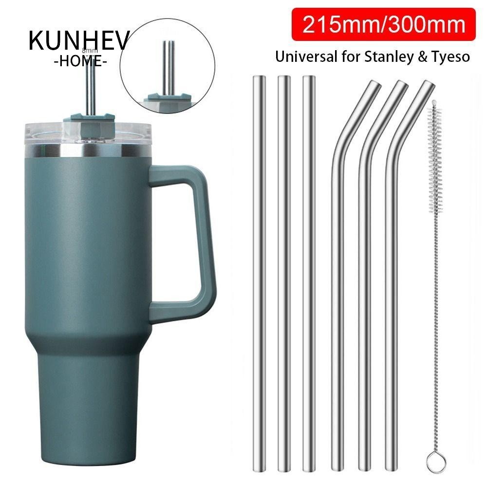 KUNHEV 1 Ống Hút Cốc, Ống Hút Inox Bạc 6mm 8mm, Ống Hút Thay Thế Thẳng Bent Uống Có Thể Tái Sử Dụng Cho 30oz 40oz Tyeso Cup