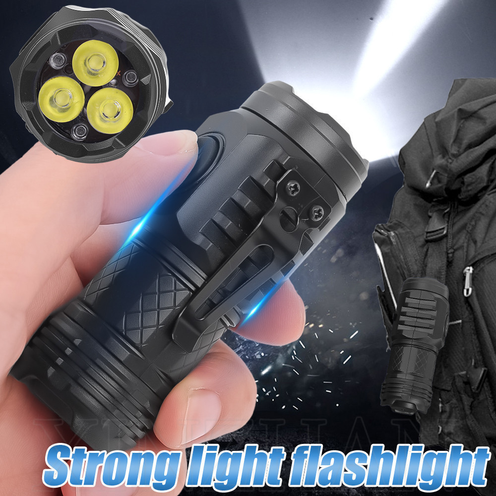 5 chế độ Đèn pin Super Bight SOS Light - Đèn pin công suất cao kích thước nhỏ di động - Đèn pin kẹp ba lô cắm trại đi bộ đường dài - Đèn khẩn cấp trọng lượng nhẹ ngoài trời