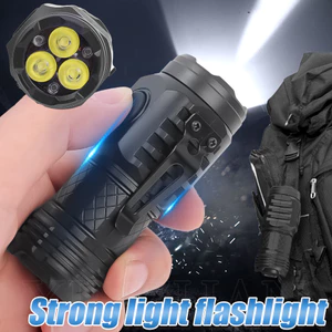 5 chế độ Đèn pin Super Bight SOS Light - Đèn pin công suất cao kích thước nhỏ di động - Đèn pin kẹp ba lô cắm trại đi bộ đường dài - Đèn khẩn cấp trọng lượng nhẹ ngoài trời