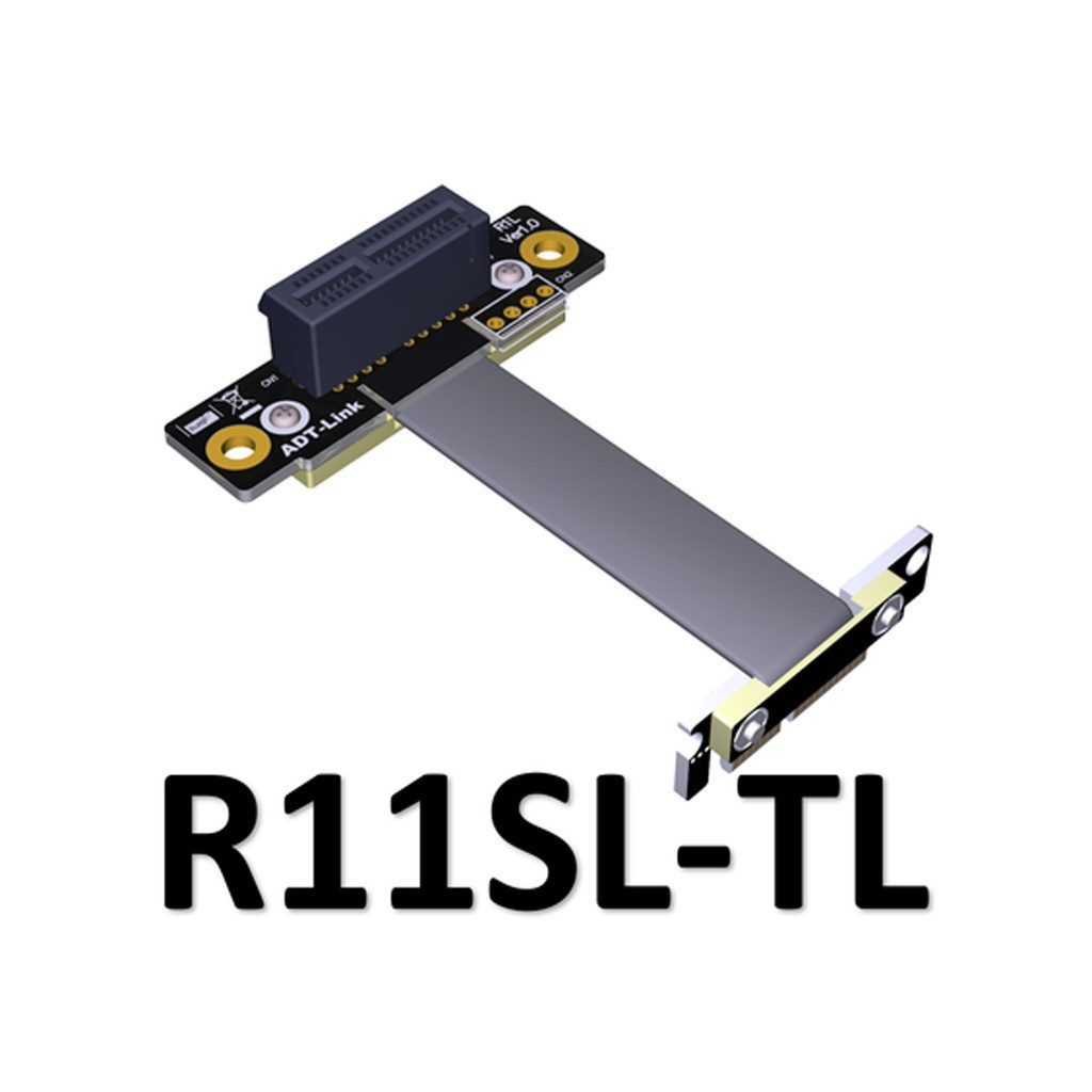Jmt Dual 90 Độ Góc Phải PCIe 3.0 x1 đến x1 Cáp Nối Dài R11SL-TL 8G / bps Tốc Độ Cao PCI Express 1x Riser Card Ribbon Extender