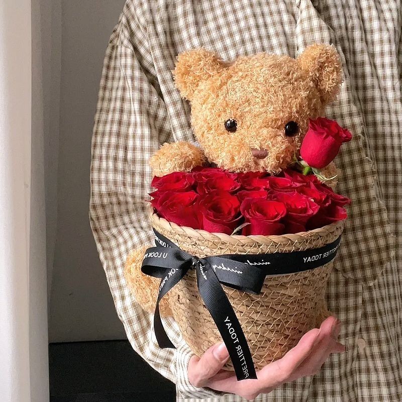 Phong Cách Bắc Âu Mây Dệt Chậu Hoa Handmade Hoa Tự Làm Quà Tặng Sinh Nhật Trang Trí Đa Năng Dệt Xô Ins Phong Cách