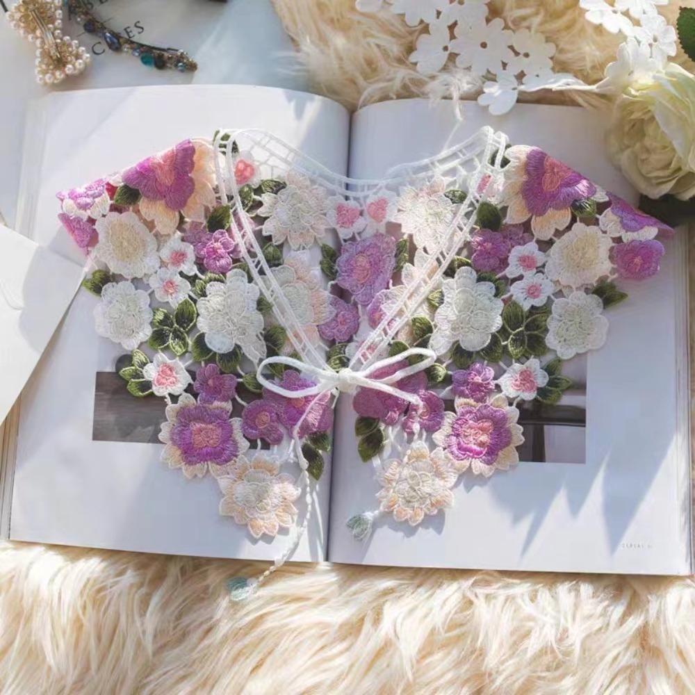 THFENG Cổ Nơ, Cổ Giả Thêu Cổ Áo Ren Nữ, Ren Cổ Áo Sơ Mi Có Thể Tháo Rời