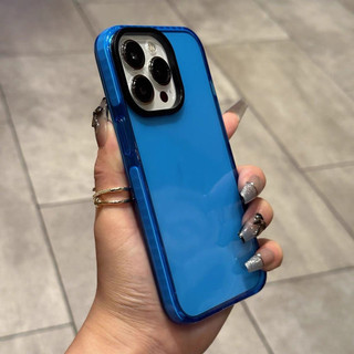 Ốp Điện Thoại Cạnh Màu Vàng Cho iPhone 17 Pro Max 16 Pro Max 15 14 13 12 11 Pro Max Ốp Lưng Bọc Hoàn Toàn Chống Sốc Phía Sau Bìa Mềm