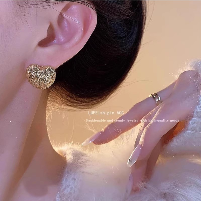 Bông Tai Kim Loại Đơn Giản 2025 Phong Cách Mới Nhẹ Sang Trọng Nữ Trang Sức Thời Trang