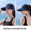 Mũ đuôi ngựa rỗng ESSENCEH, Mũ chống nắng mùa hè dành cho nữ có thể tháo rời chống tia cực tím, vành rộng có thể gập lại Mũ đi biển