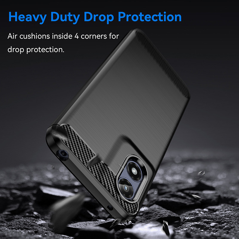 Dành cho Motorola Moto G Play 2024 2023 2021 Kết cấu chải siêu mỏng Vỏ nhựa TPU mềm chống sốc