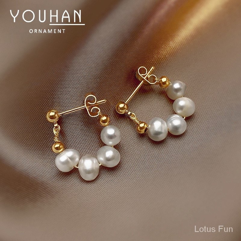 Bông Tai Kim Bạc 925 Baroque Ngọc Trai Nước Ngọt Nữ Cao Cấp Ánh Sáng Sang Trọng Tính Khí Bông Tai Độc Đáo Ảnh Hưởng Hợp Thời Trang Trang Sức