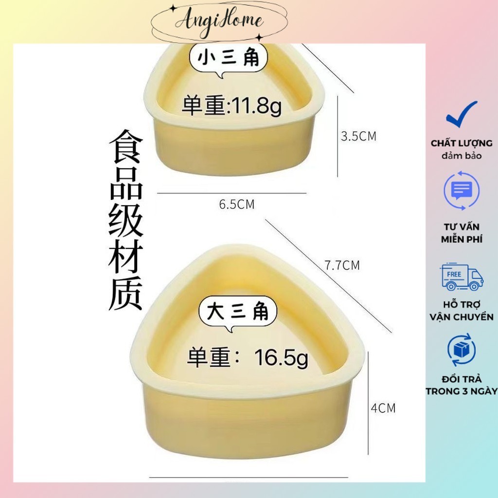 Khuôn làm cơm nắm sushi hình tam giác 7.5x7x4cm ANGIHOME