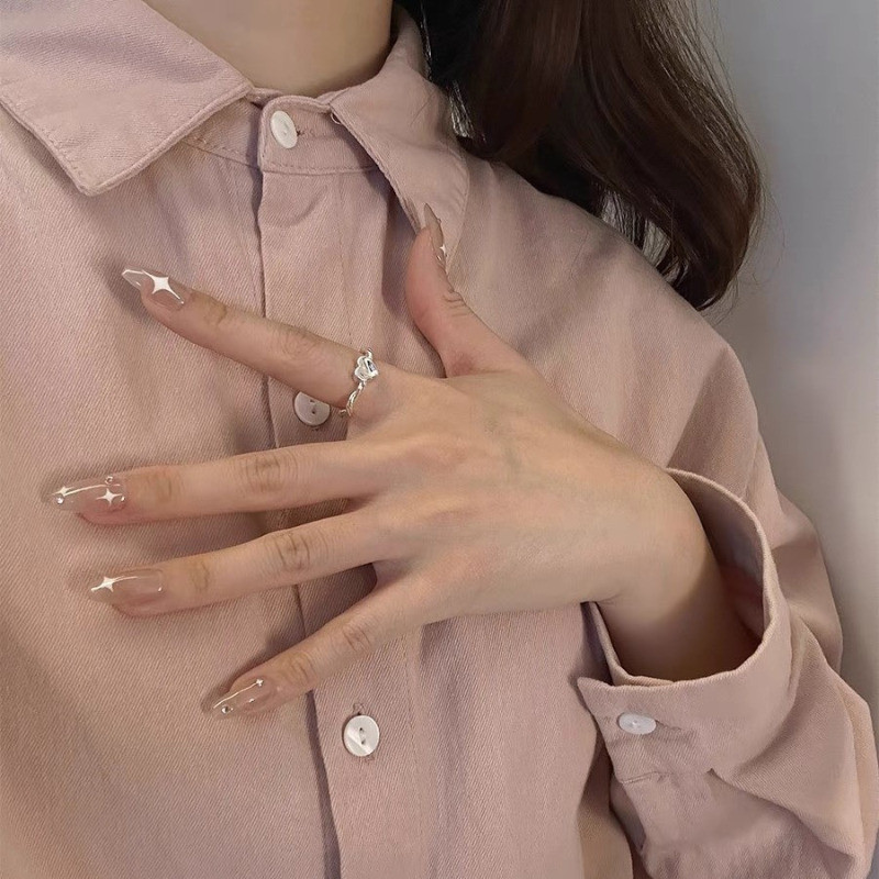 Nhẫn Trái Tim Dệt Xoắn Ins Hàn Quốc - Nhẫn Zircon Có Thể Điều Chỉnh, Kẻ Sọc, Nhẫn Mỏng Mịn - Nhẫn Mở Tối Giản - Dành Cho Nữ Và Nam - Phụ Kiện Trang Sức Cá Tính Thời Trang