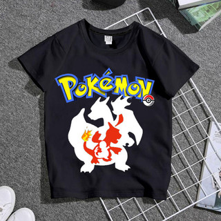 2024 Hoạt Hình Thời Trang Mùa Hè Mới Quần Áo Trẻ Em Áo Phông Pokemon Tay Ngắn Quần Áo Dành Cho Học Sinh Trung Học