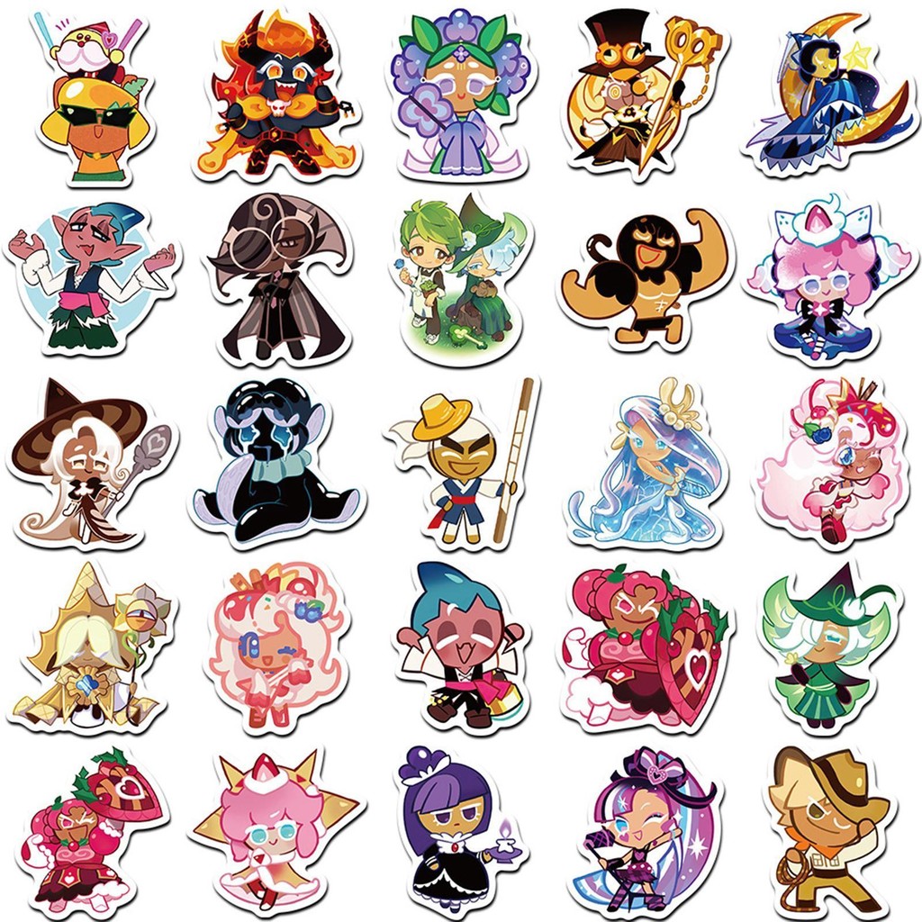 Cookie Run Kingdom Miếng Dán 50 Chiếc Pvc Note Dán Sổ Tay Dán Văn Phòng Phẩm Trò Chơi Ngoại Vi saixit2vn