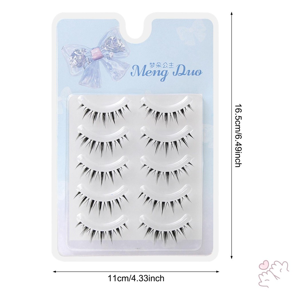 5 Cặp Dải Wispy Giả Mi C Curl DIY Anime Full Strip Mi