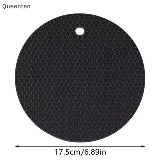Queenten 1 Silicone Chống Sòe Thảm Giá Nồi Hộ Gia Đình Nhà Bếp Mặt Bàn Bảo Vệ Chịu Nhiệt Chống Trơn Trượt Tròn Thảm Silicon QT