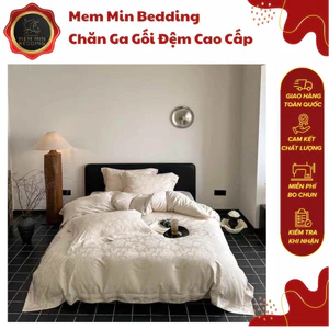 Bộ Chăn Ga Gối Tencel 100s Mềm Mại Tone Màu Pastel Nhẹ Nhàng Dệt Vân Chìm Tinh Tế - Memminbedding Luxury
