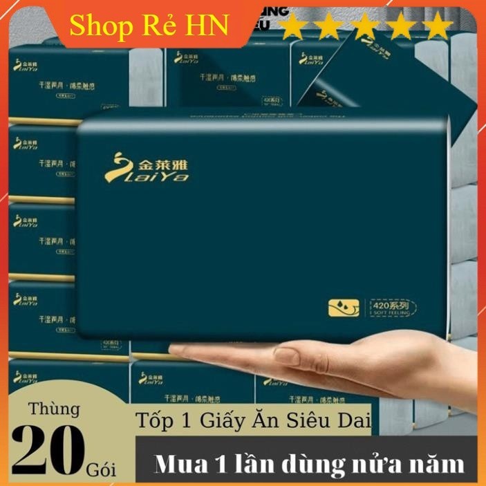 [Hàng Chuẩn Nội Địa] Giấy 4 lớp siêu dai mềm mịn thùng 20 gói - Giấy ăn rút Zhongxing -