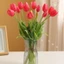 Bó hoa tulip LAKAM, Hoa giả silicon cảm ứng thực sự, Hoa nhân tạo chất lượng cao 5 đầu