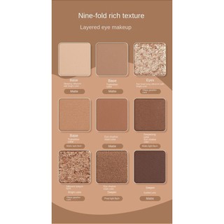KISS BEAUTY [Alienbenson] GECOMO Phấn mắt chín màu nụ hôn vẻ đẹp, trang điểm hàng ngày, chống thấm nước, chống mồ hôi, không phai màu, lâu trôi, không nhòe, 9 màu