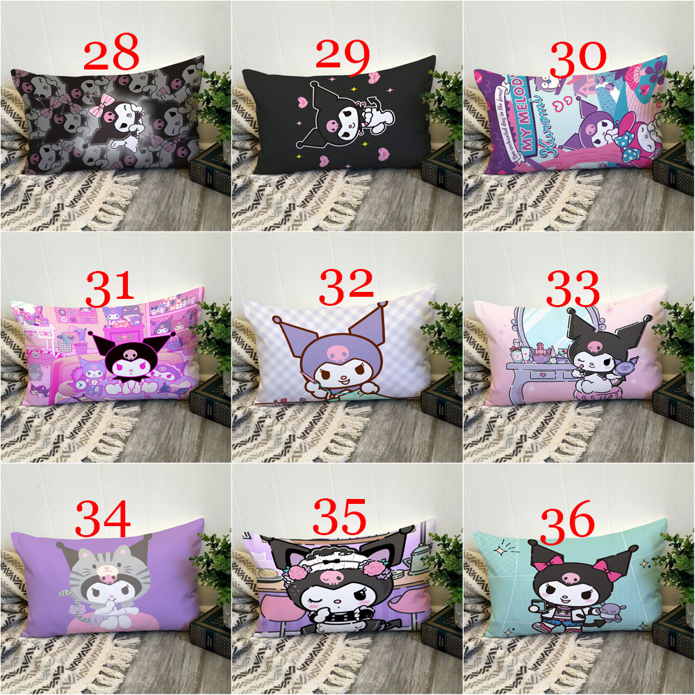 Sanrio Cartoon Kuromi Vỏ Gối Hình Chữ Nhật In Một Mặt Đệm Polyester Trang Trí Nhà Cửa Món Quà Tốt Nhất (Không Có Lõi)