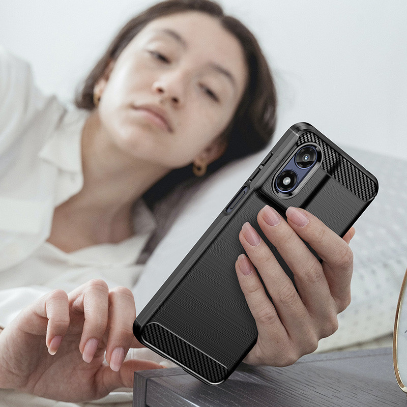 Dành cho Motorola Moto G Play 2024 2023 2021 Kết cấu chải siêu mỏng Vỏ nhựa TPU mềm chống sốc