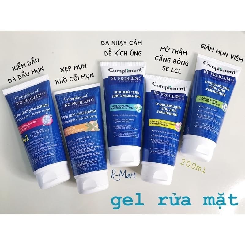 Ảnh Gel Rửa Mặt Compliment No Problem Sạch Sâu Ngừa Mụn, giảm viêm 200ml 2