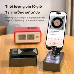 Loa bluetooth 3 trong 1 tích hợp sạc dự phòng 5000mAh + giá đỡ điện thoại chống trượt có thể gập lại tiện lợi