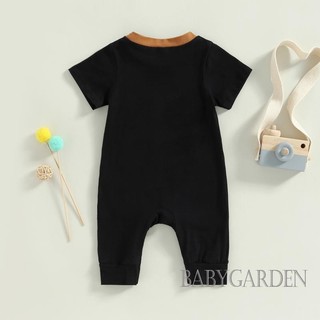 Baga-baby Bé Trai Áo Liền Quần Mùa Hè Cổ Tròn Màu Sắc Tương Phản Tay Ngắn Rompr