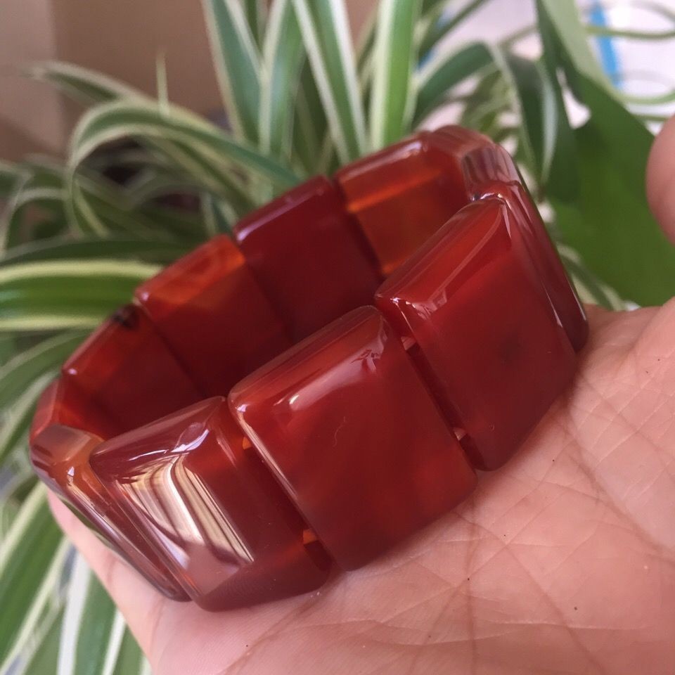 Vòng Tay Chalcedony Mã Não Đỏ Benming Năm Vòng Tay Nữ Vòng Tay Màu Đỏ Nam Nữ Phong Cách