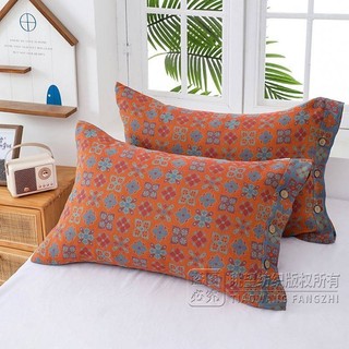Vỏ gối Cotton nguyên chất có giá trị cao Gạc đôi dành cho người lớn【Đường kính trong 48 * 76 cm】