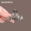 Mauropoli [Sẵn sàng] Kẹp cá mập hình bướm pha lê màu đen tinh tế Đầu lưng cao cấp vừa phải Kẹp tóc nửa mảnh Kẹp móng vuốt Kẹp bên