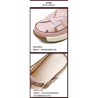 Giày Sandal nữ da thật đế dày mềm, thoáng khí, chống trầy xước, hỗ trợ nửa bàn chân, phù hợp du lịch