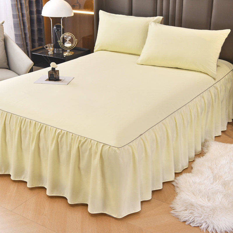 Ga trải giường  Váy trải giường màu trơn chống trượt Bộ 3 món 1,2M, 1,5m, 1,8mx200