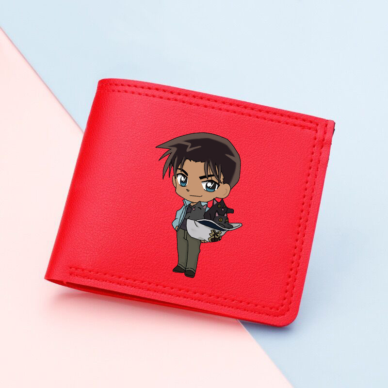 Siy7 Thám Tử Lừng Danh Conan Hoạt Hình Anime Ví Ngắn Sinh Viên Túi Cầm Tay In Đa Năng Khe Cắm Thẻ Túi