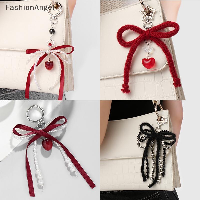 FashionAngel Ngọt Ngào Đỏ Anh Đào Ngọc Trai Móc Khóa Ruy Băng Nơ Móc Khóa Túi Mặt Dây Chuyền Chìa Khóa Trang Trí Cho Người Bạn Thân Nhất Quà Tặng VN