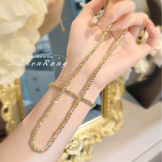 Châu Âu Mỹ ins Phong Cách Mới Màu Vàng Vòng Cổ Đa Năng Dây Xích Vòng Tay Nữ 5mm