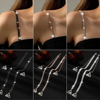 Dây đeo áo ngực đính đá CLEARLINE, Dây đeo vai đồ lót có thể điều chỉnh có thể tháo rời, Trang trí chống trượt thanh lịch Dây đeo áo ngực gợi cảm thay thế váy dạ hội