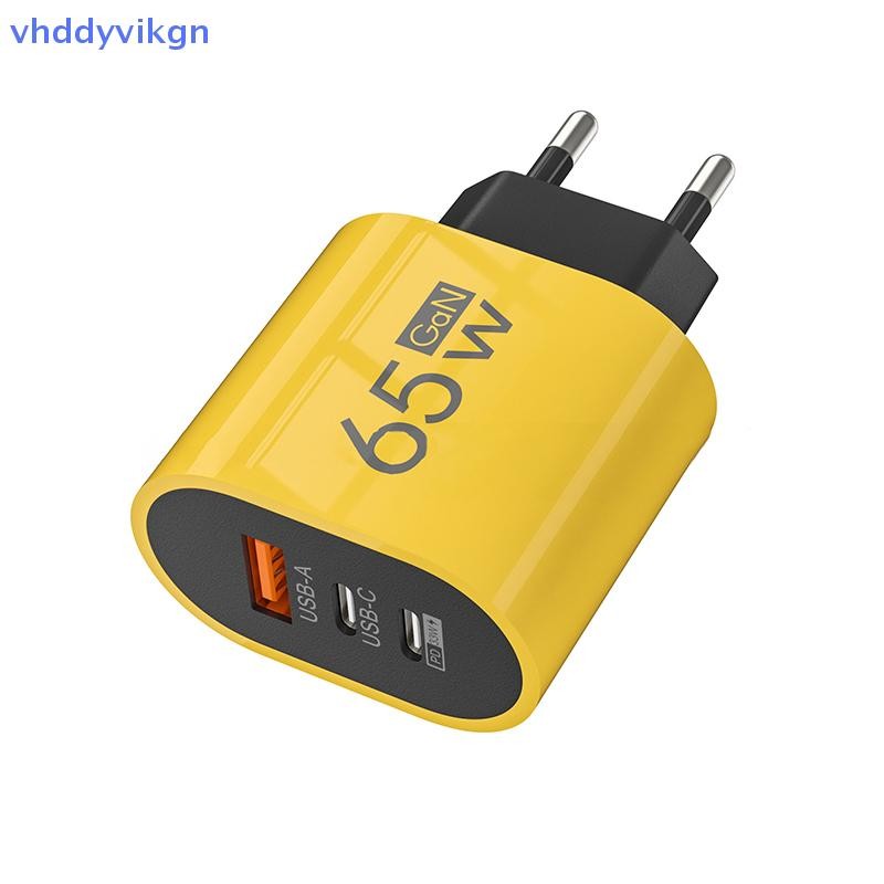 Vhd 65W GaN PD Sạc Loại C Sạc USB Bộ Chuyển Đổi Điện Thoại Cho 15 14 Huawei 3 Cổng Tường VN