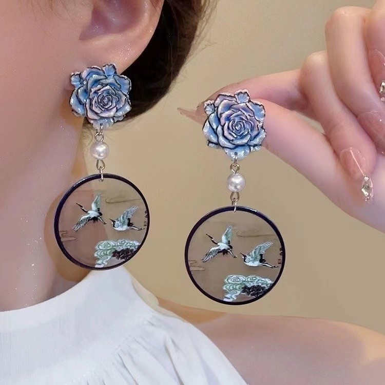 Mới Trung Quốc Retro Bông Tai Nữ Nhẹ Sang Trọng Cao Cấp Bông Tai 2024 Tính Khí Độc Đáo Phong Cách Trung Hoa Bông Tai 25.2.17