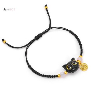 Julyhot Xanh May Mắn Đôi Mắt To Đen Vòng Tay Dành Cho Nữ Thời Trang Hoạt Hình Động Vật Handmade Vòng Tay May Mắn Túi Đôi Trang Sức Quà Tặng Massivedeals
