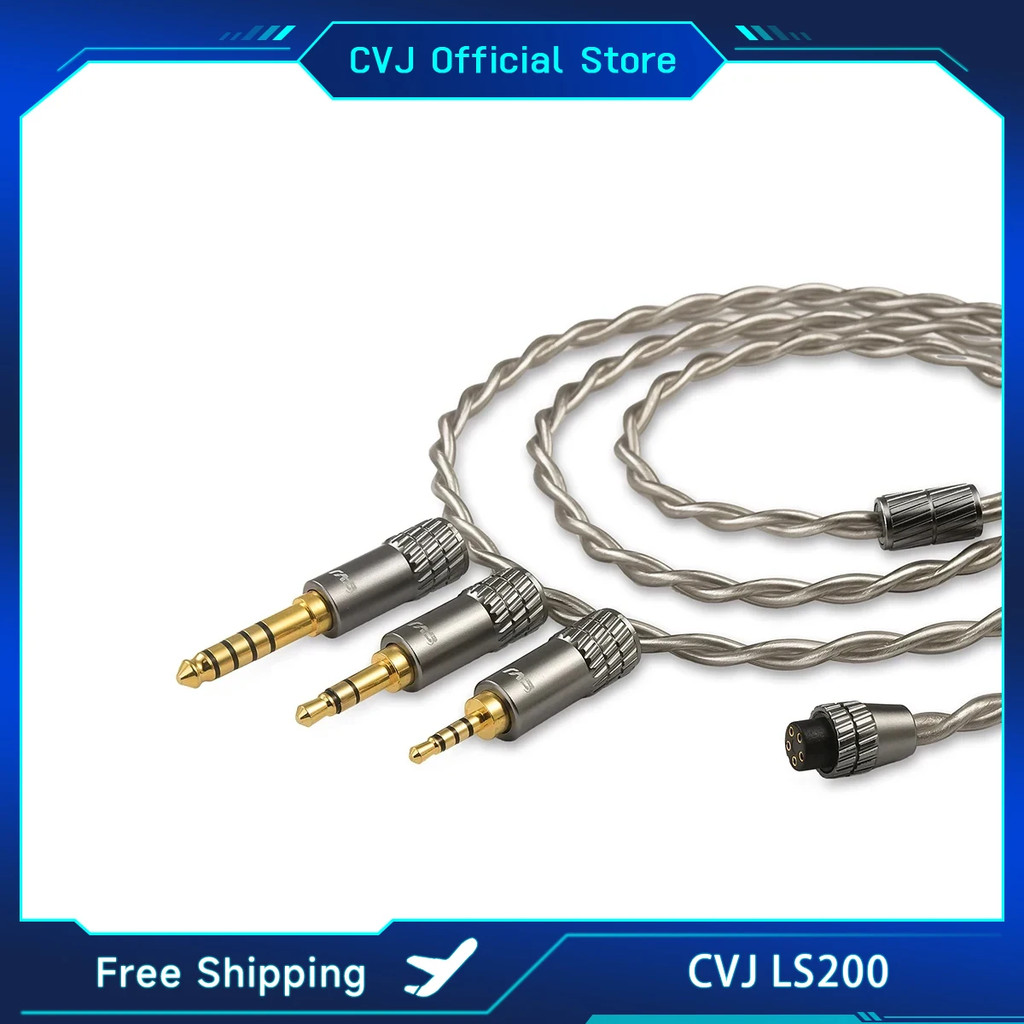 Cáp nâng cấp tai nghe HIFI mạ bạc CVJ LS200 cho TRN KZ SIMGOT CCA TFZ ...
