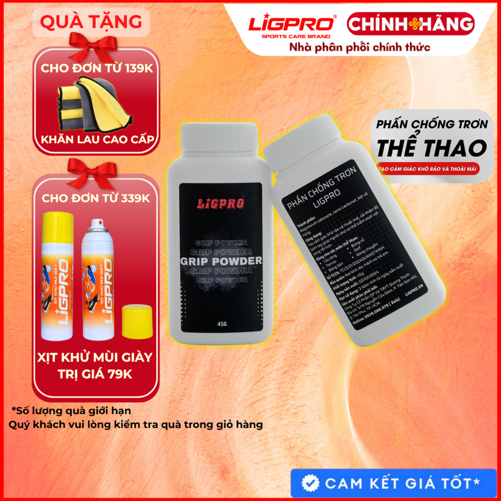 Phấn chống trơn Ligpro 45gram Giảm mồ hôi tay khi chơi cầu lông Bóng Rổ Tennis Bóng Chuyền Hiệu quả thethaochinhhang