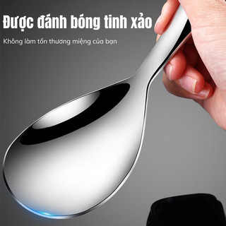 Muỗng Muôi Xơi Cơm Inox 304 Cao Cấp IKEA MaMa - Thìa Xới Cơm Thép Không Gỉ, Chống Dính, Kích Thước 20cm