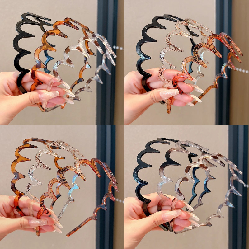 Thời Trang Hàn Quốc Mới Đơn Giản Đẹp Acrylic Răng Rửa Mặt Băng Đô Phụ Kiện Tóc
