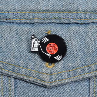 Retro Vinyl Record Men Trâm Rock Nhạc Ve Áo Pin Lưu Niệm Huy Hiệu Kim Loại Phụ Kiện Quà Tặng Cho Bạn Bè