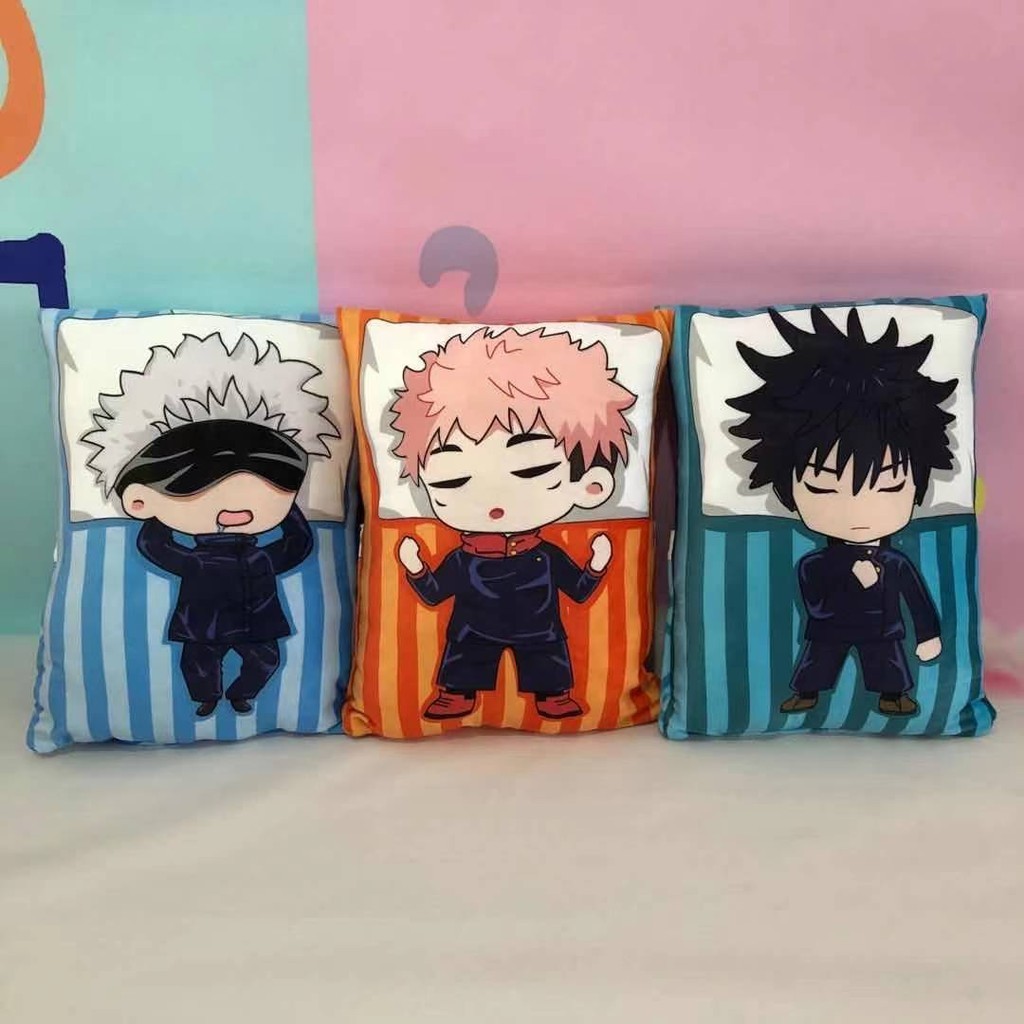 ST2 Jujutsu Kaisen Anime Sang Trọng Gối Mềm Nhồi Bông Búp Bê Đồ Chơi Gojou Satoru Yuuji Megumi Trang Trí Nhà Quà Tặng TS2
